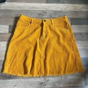 Blank NYC Yellow Corduroy Mini Skirt